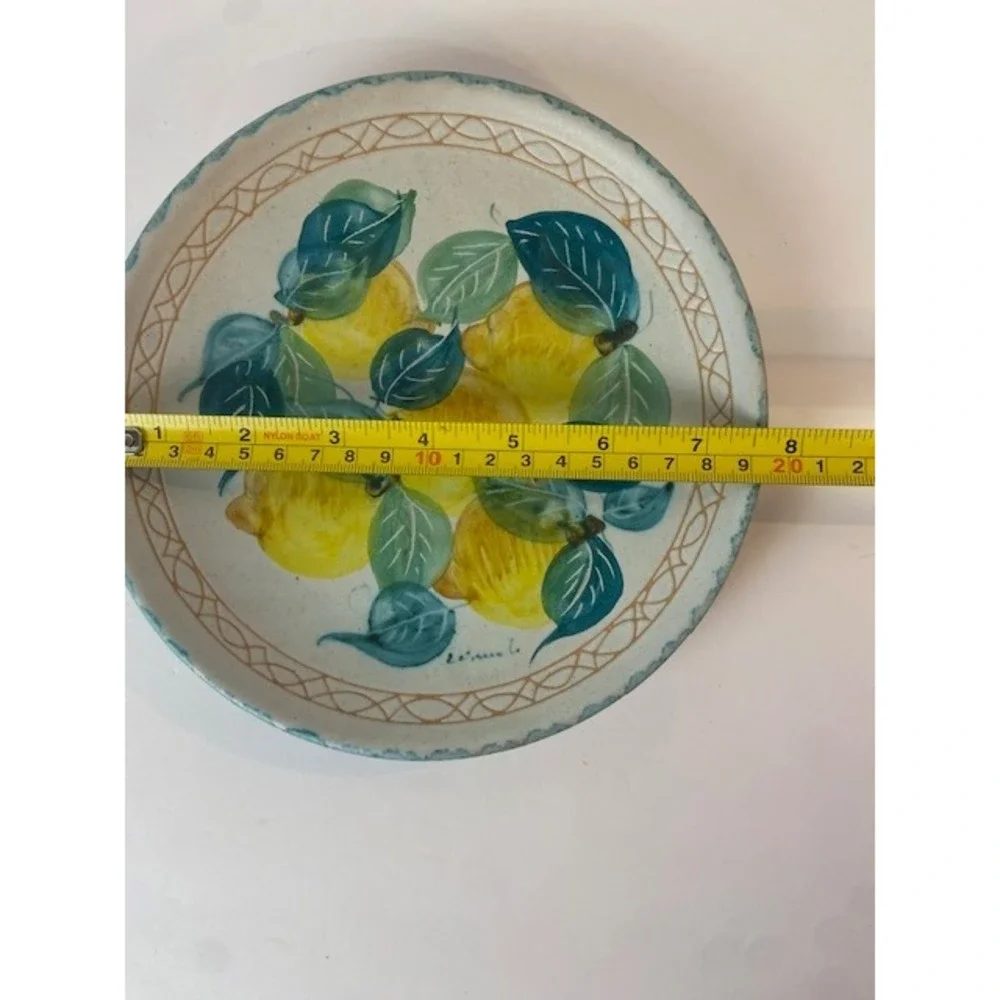 Italian Pottery Hand Painted Lemon Plate Santo Stefano di Camastra Sicily 8.5